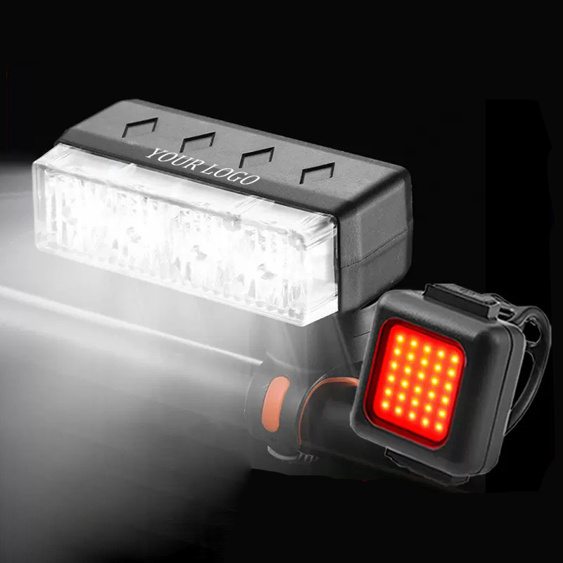 LED Fahrradbeleuchtung Set vorne und hinten als Werbeartikel bedrucken lassen - Fahrradlicht personalisiert