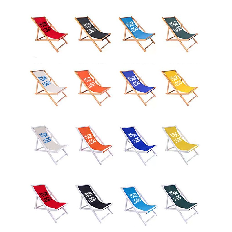 Liegestuhl personalisiert aus Holz – individuell bedrucken lassen für Events & Werbung