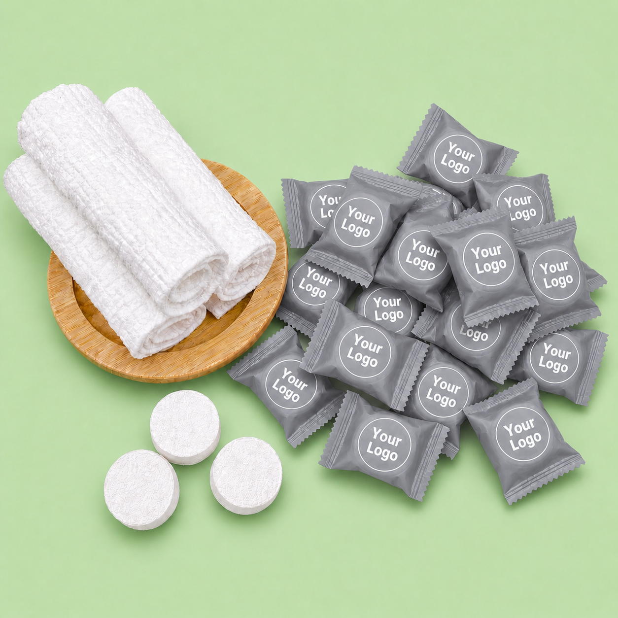 Custom Compressed Towel Tablets with Logo | Personalized Promotional Towels - custom-compressed-towel.com