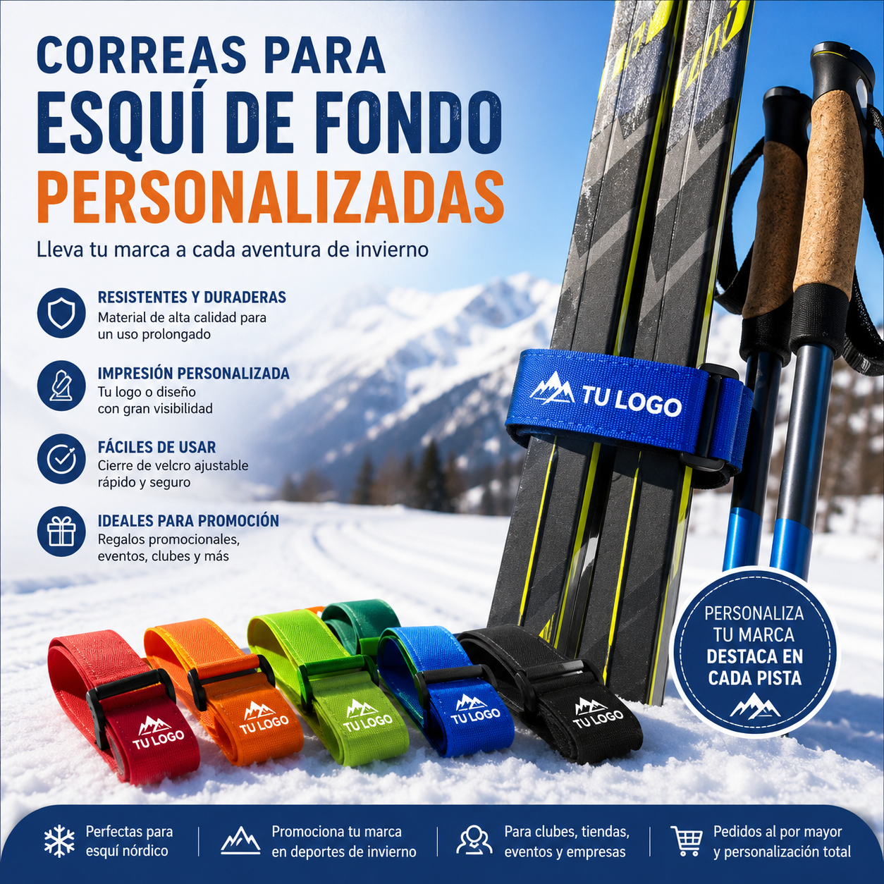 Cintas para Esquís Personalizadas con Logo | Fabricante Directo